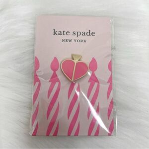 Kate Spade Pink Heart Birthday Pin NWT